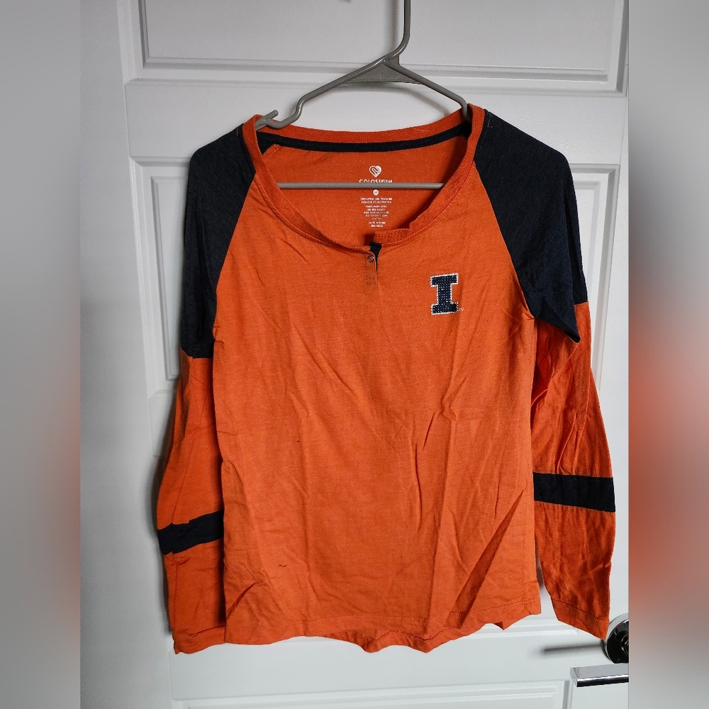 SOLD Colosseum Orange and Blue University of Illinois Long-sleeve T-shirt
